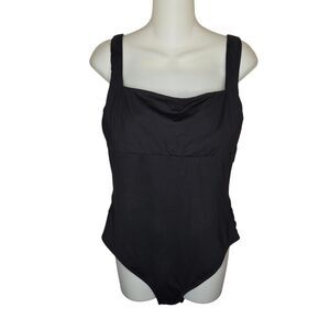 Sea Level Australia black textured U-bar bandeau one-piece swimsuit Size 12 MSRP